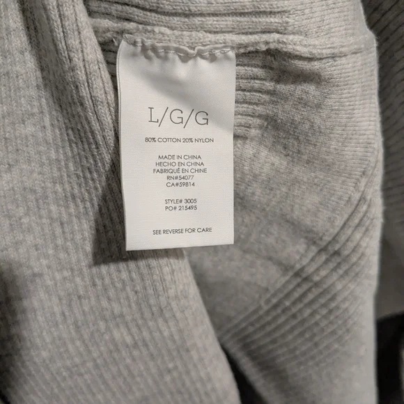 CAbi Willow Cardigan Light Gray Double Zip-Up Sweater - Picture 3 of 3